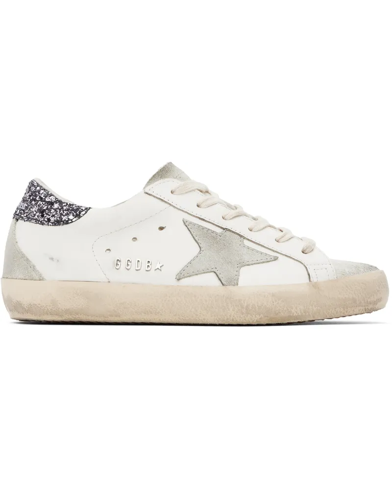 Golden Goose White & Gray Super-Star Sneakers 11166