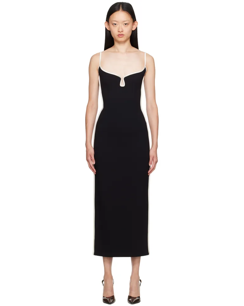 Paris Georgia SSENSE Exclusive Black & White Marlo Maxi Dress Black