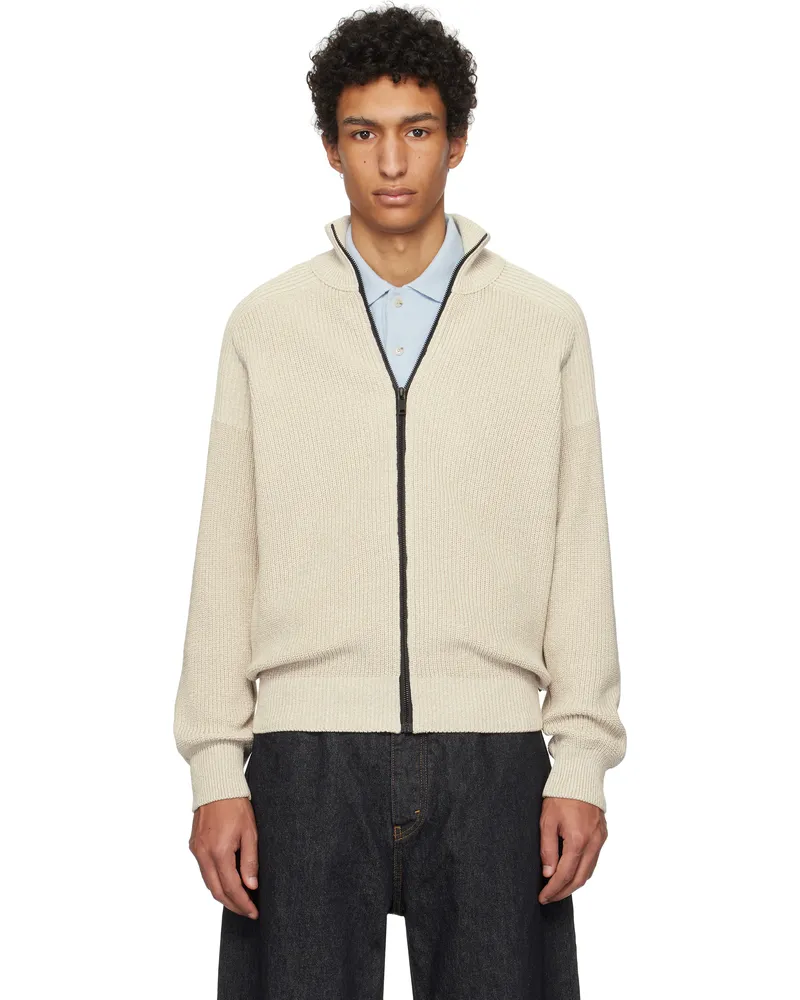 HUGO BOSS Beige Kalandrio Zip Sweater 271-light
