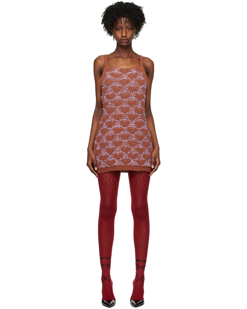 Marco Rambaldi Brown Heart Minidress Brown