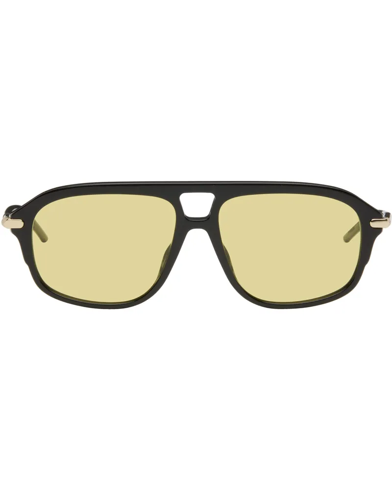 Givenchy Black GV One Aviator Sunglasses Shiny