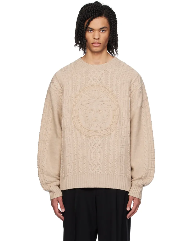 Versace Beige Medusa Sweater 1kd40-sand