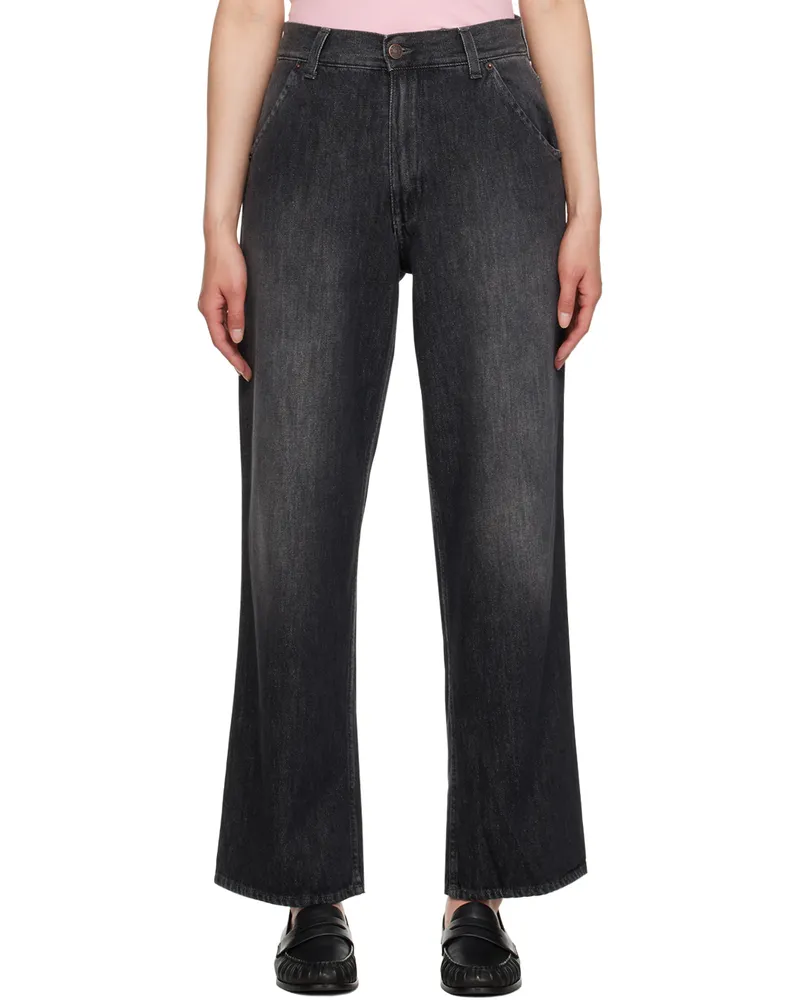 6397 Black Oversized Jeans Stone