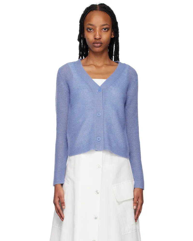 Vince Blue Three-Button Cardigan Dk