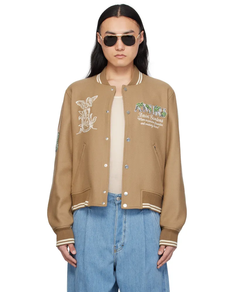 Amiri Brown '' Garden Bomber Jacket Camel