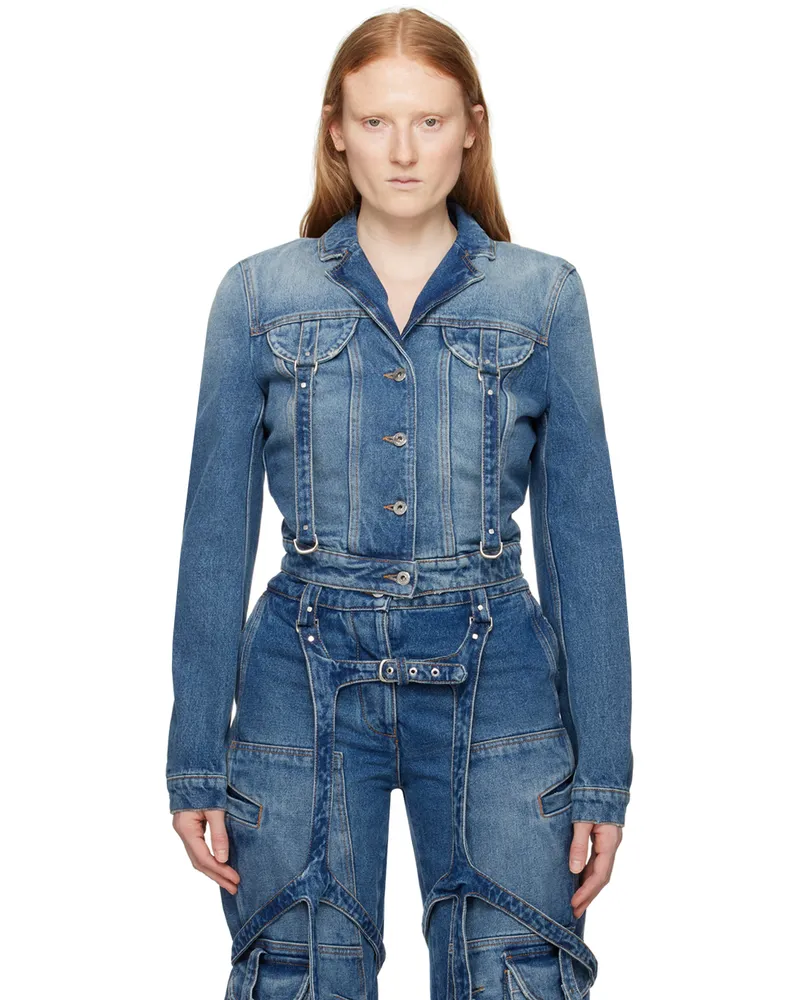 OFF-WHITE Blue Cargo Denim Jacket Vintage