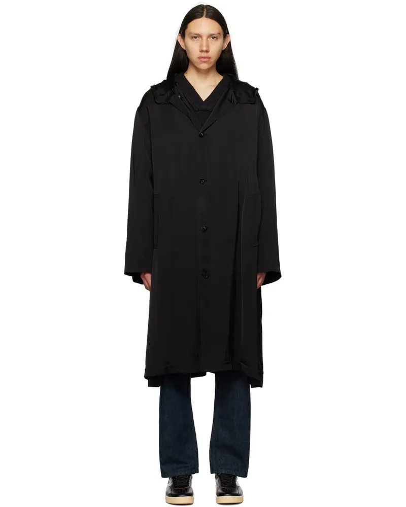 Jil Sander Black Hooded Coat 001