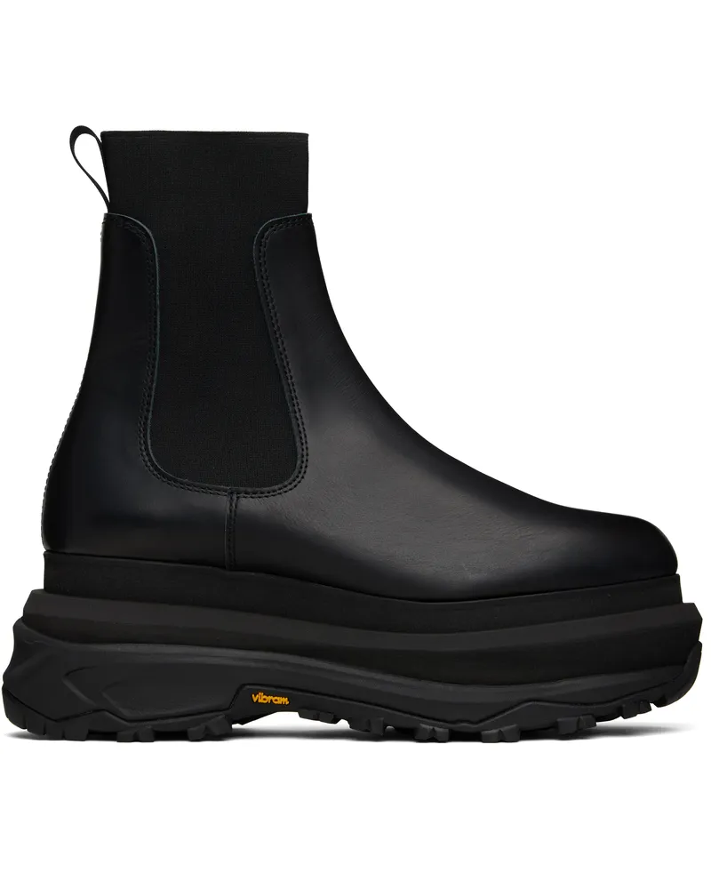 Sacai Black Leather Chelsea Boots 001