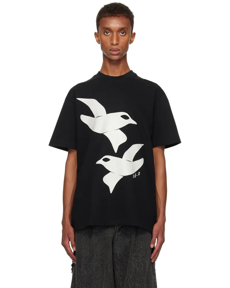 Song For The Mute Black Birds Standard T-shirt Black