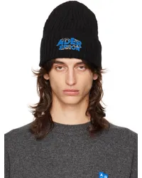 Adererror Black Edca Logo Beanie Noir