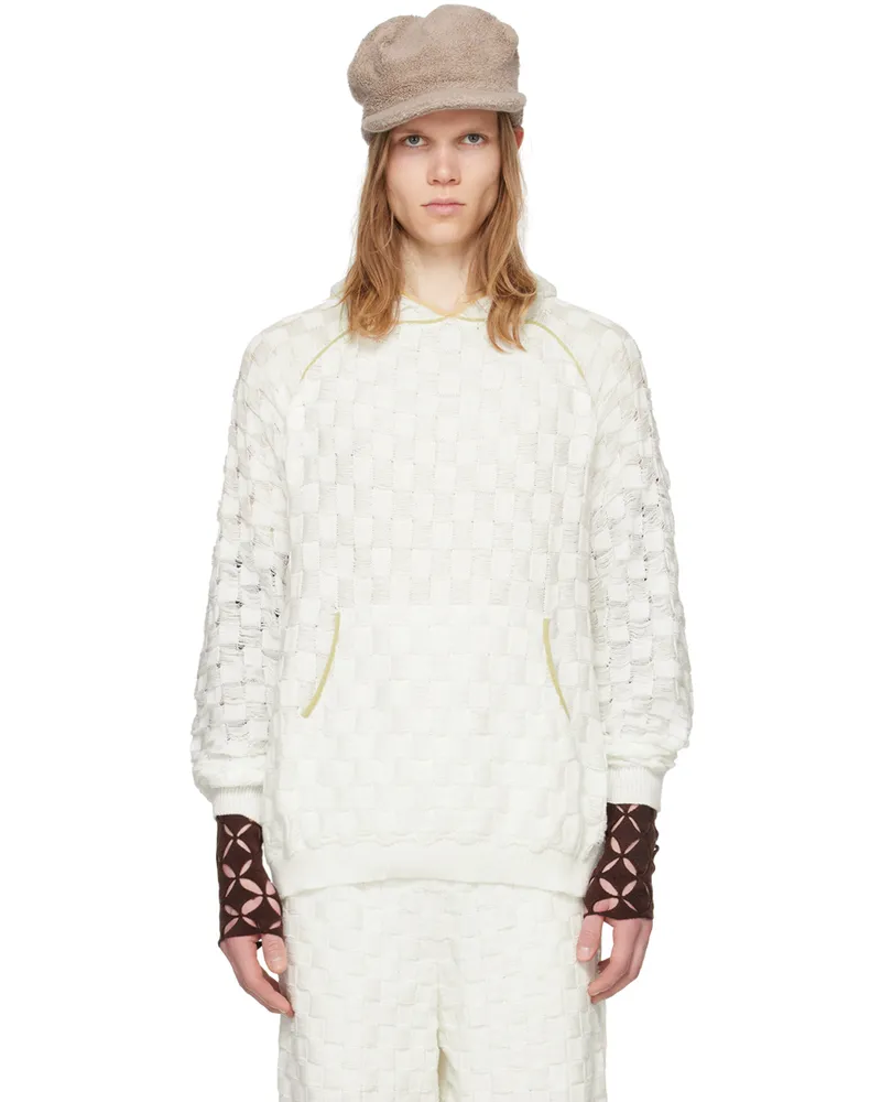 Isa Boulder SSENSE Exclusive White Chess Hoodie Chalk