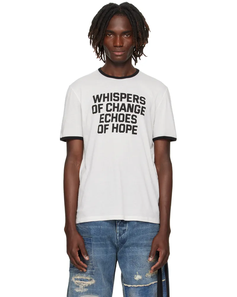 Ann Demeulemeester Black & White Save the Children Edition Aimar Standard T-Shirt Ivory