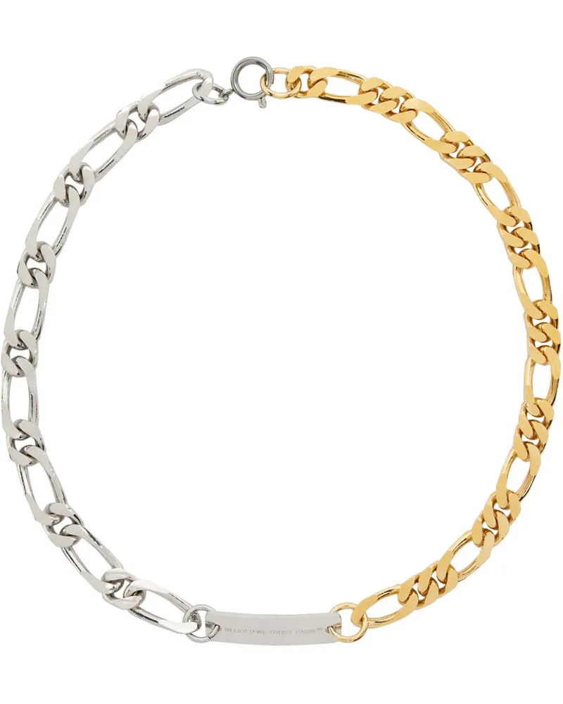 In Gold We Trust Paris Silver & Gold Figaro Necklace Silver