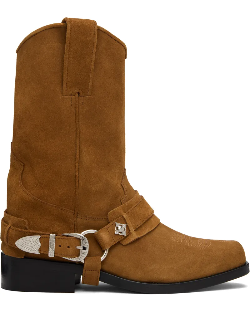 Toga SSENSE Exclusive Brown Suede Boots Chocolate