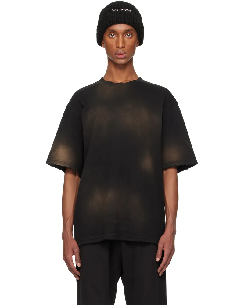 WE 11 DONE Black Standard Logo Washed T-shirt Black