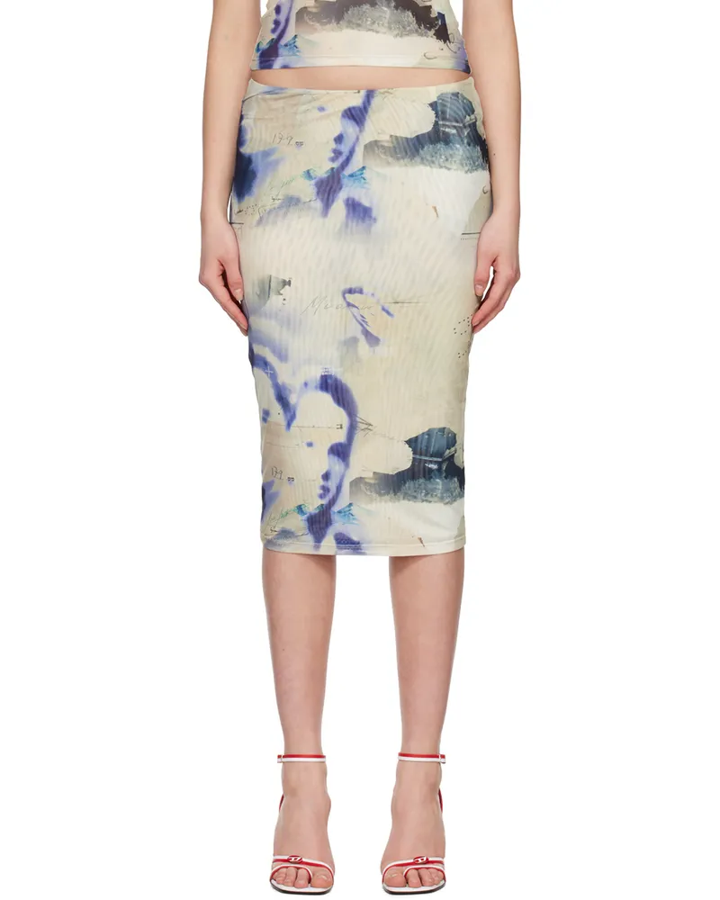 Miaou Beige & Purple Verona Midi Skirt Corsica