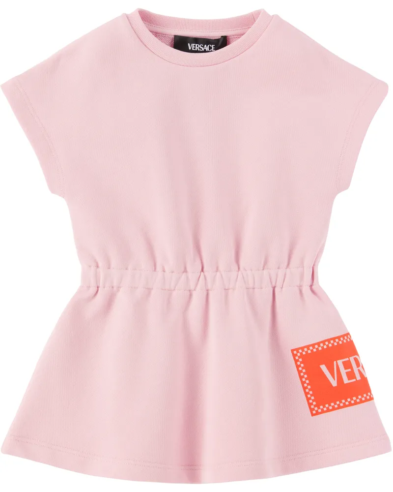 Versace Baby Pink 90s Vintage Logo Dress 2pz60
