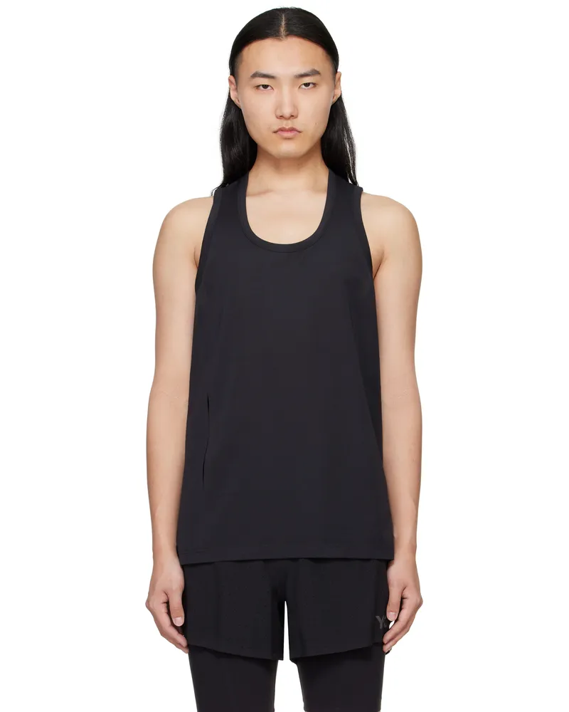 Y-3 Black Sleeveless Tank Top Black
