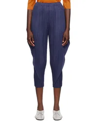 Issey Miyake Navy Thicker Bottoms 1 Trousers Navy