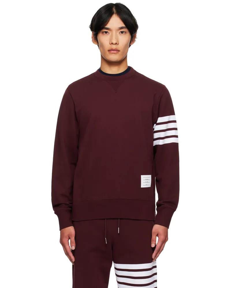 Thom Browne Burgundy Classic Loopback 4-Bar Sweatshirt Burgundy615