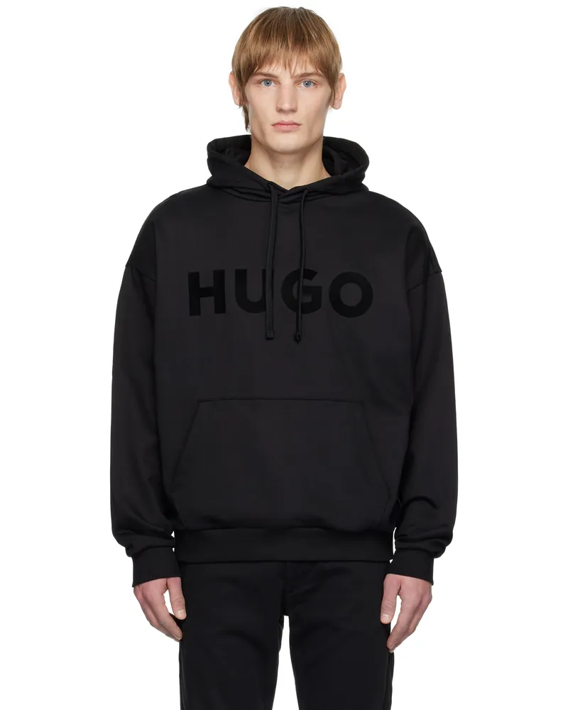 HUGO BOSS Black Logo Bonded Hoodie 001-black