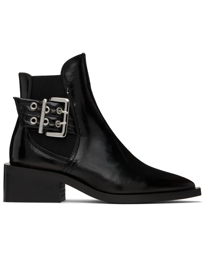 Ganni Black Chunky Buckle Chelsea Boots 099