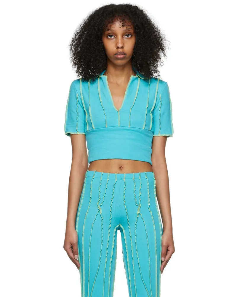 Helena Manzano SSENSE Exclusive Blue Polo Turquoise