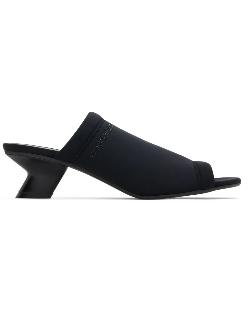 Courrèges Black Wet Scuba Heeled Mules 9999