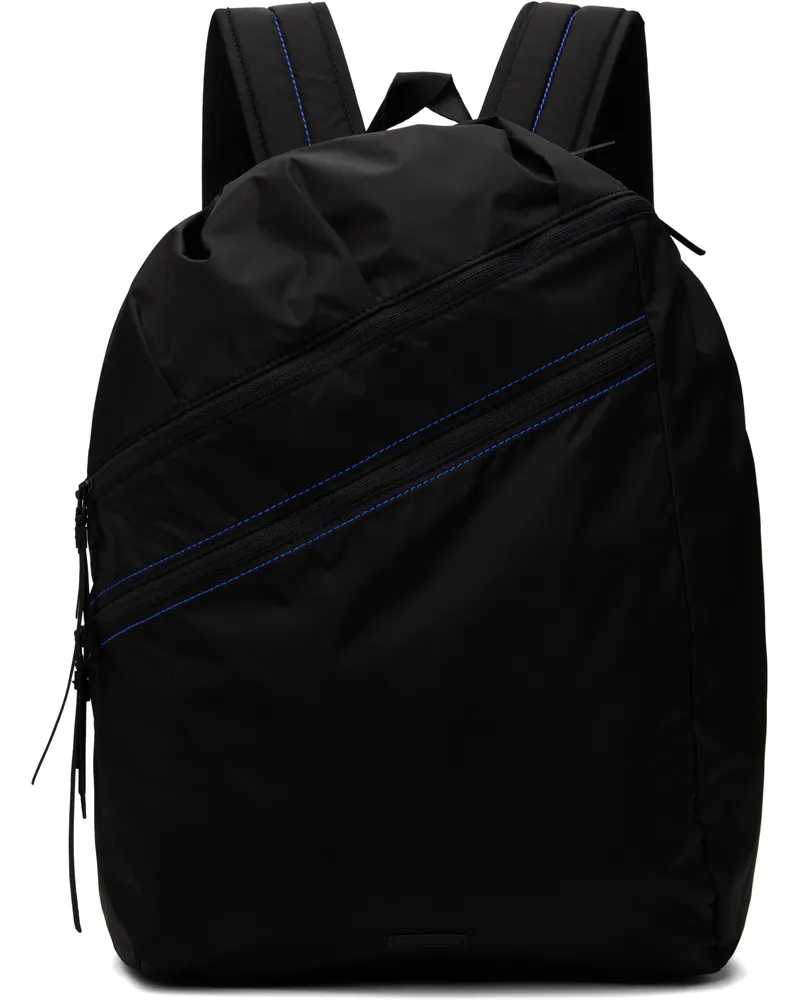 Adererror Black Logo Patch Backpack Black