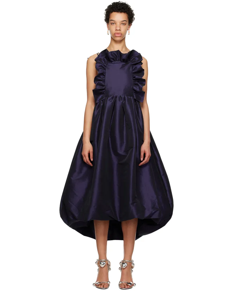 Kika Vargas SSENSE Exclusive Navy Ramya Midi Dress Navy