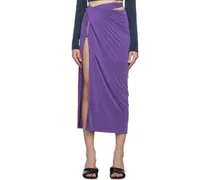 Purple Le Raphia 'La Jupe Espelho' Midi Skirt