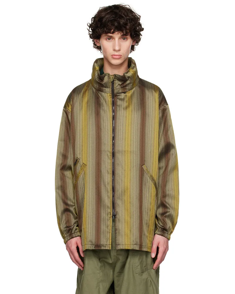 NEEDLES Khaki Striped Jacket A-beige