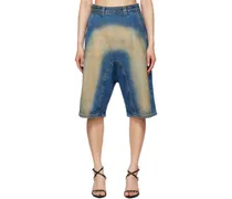 Blue Souffle Denim Shorts
