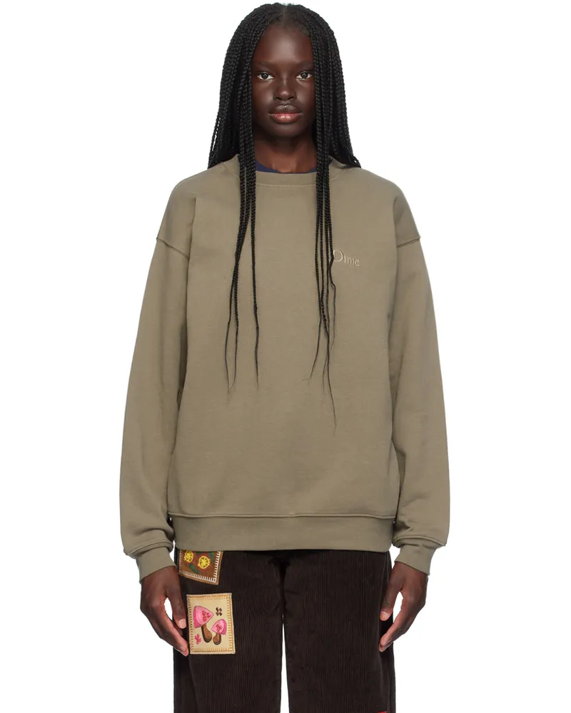 Dime Taupe Classic Small Logo Sweatshirt Deep