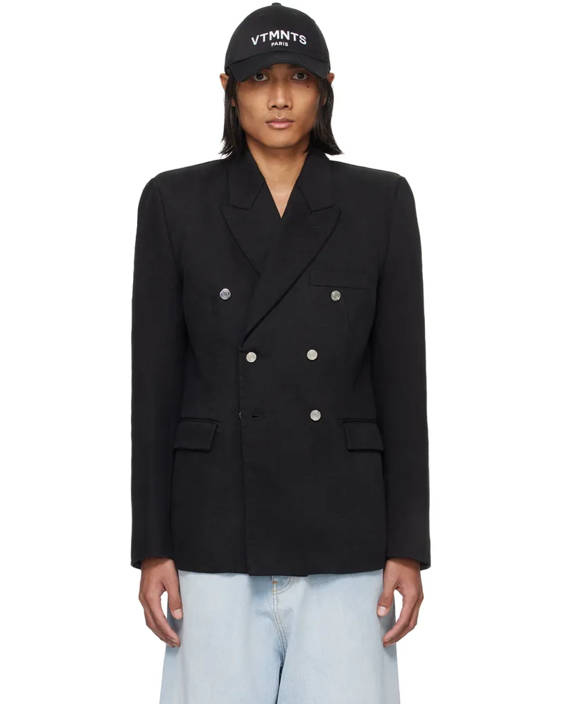 VTMNTS Black Tailored Denim Blazer Black