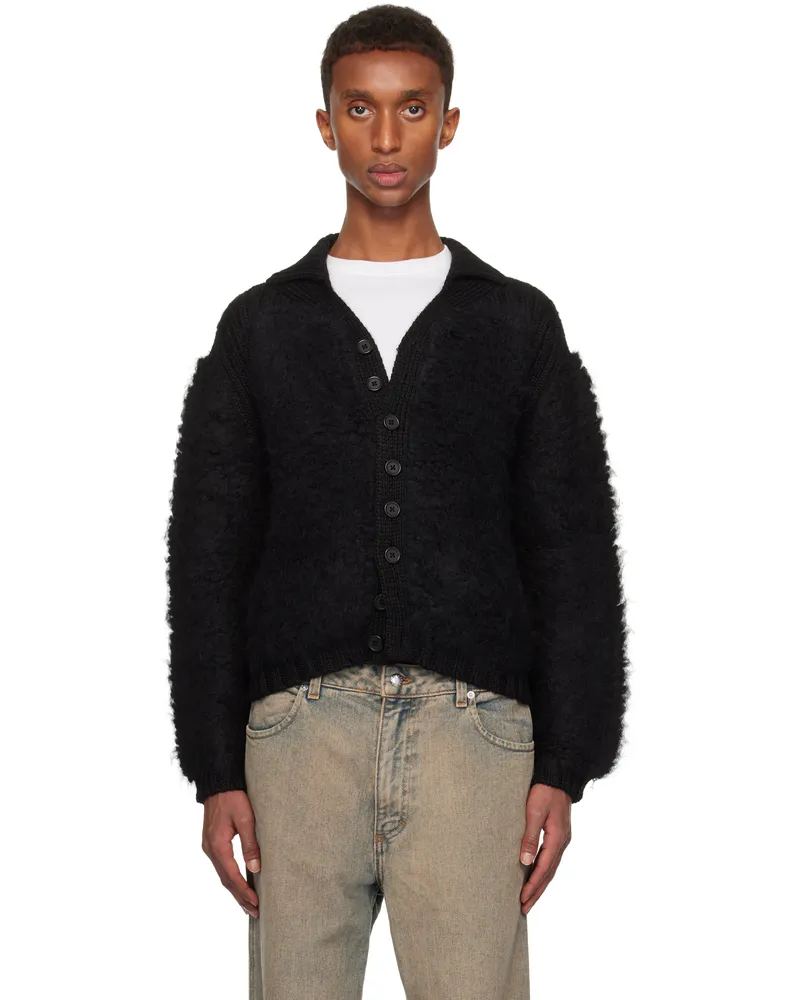 Eckhaus Latta Black Teddy Cardigan Black