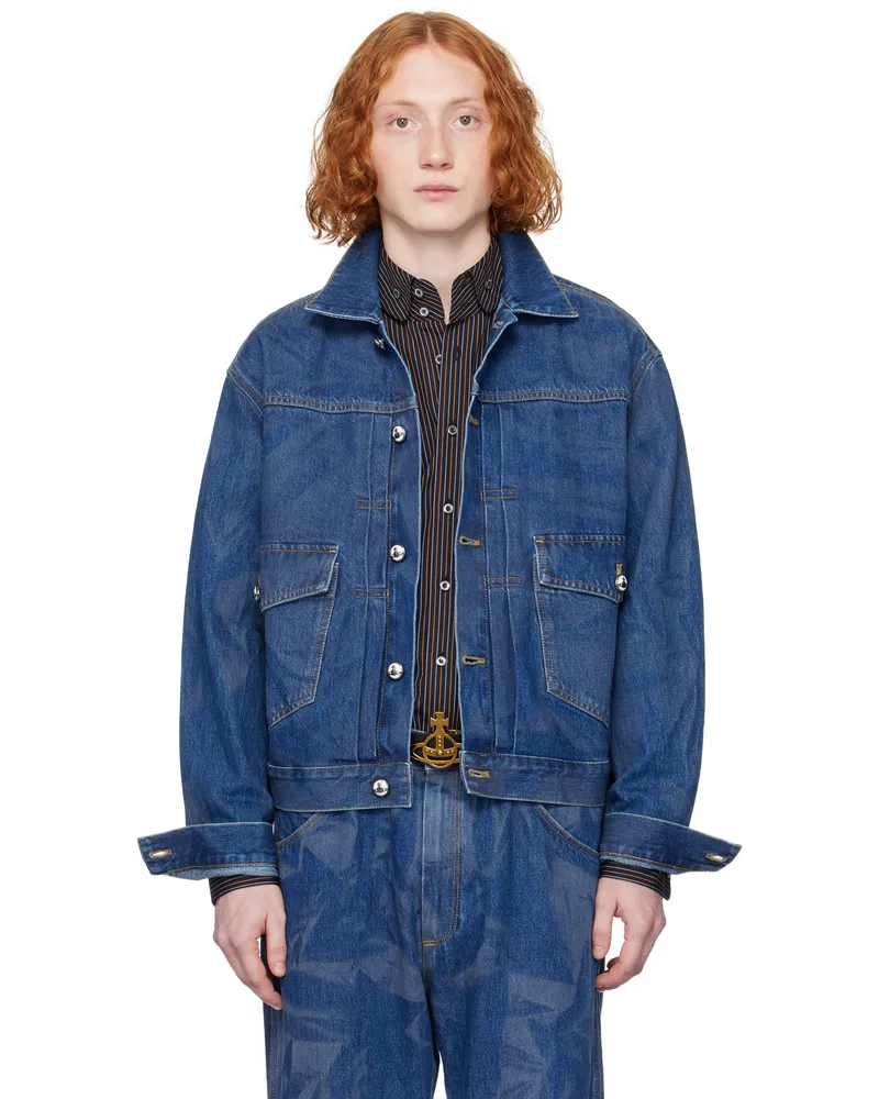 Vivienne Westwood Blue Marlene Denim Jacket Ss25-k307