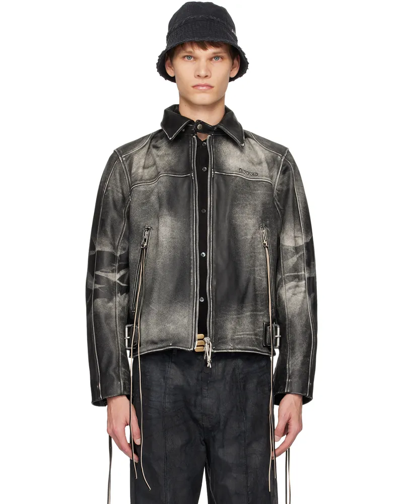 Eytys SSENSE Exclusive Black Flux Leather Jacket Vintage