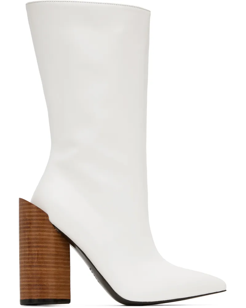 pushBUTTON White Heart Boots Wh