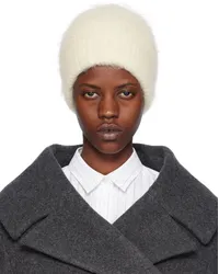 Totême Off-White Alpaca Knit Beanie Macadamia