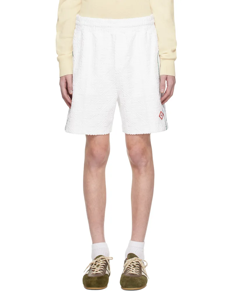 Casablanca Paris Off-White Jacquard Monogram Towelling Shorts Off-white