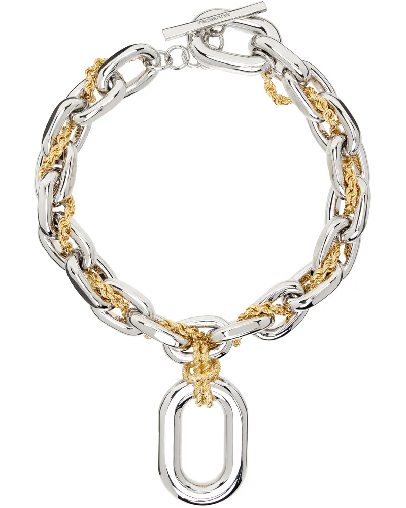 Paco Rabanne XL Link Pendant Necklace Silver