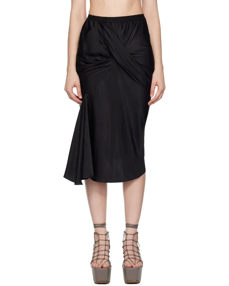 Rick Owens Black Concordians Seb Midi Skirt 09