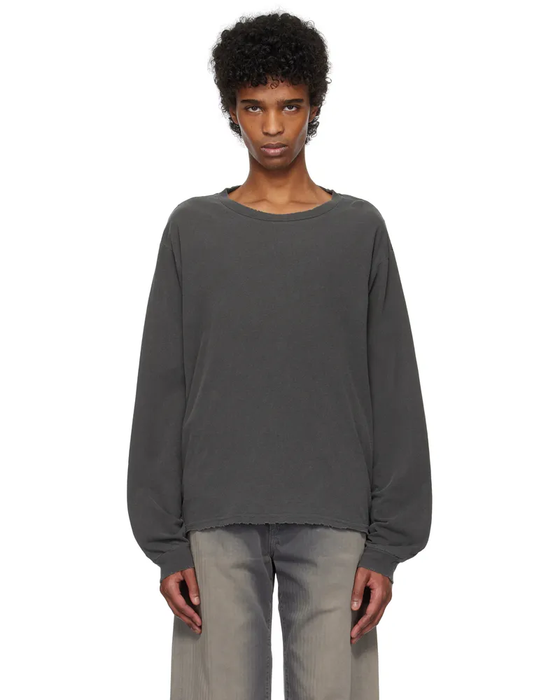 John Elliott + Co Black Folsom Cropped T-shirt Vintage