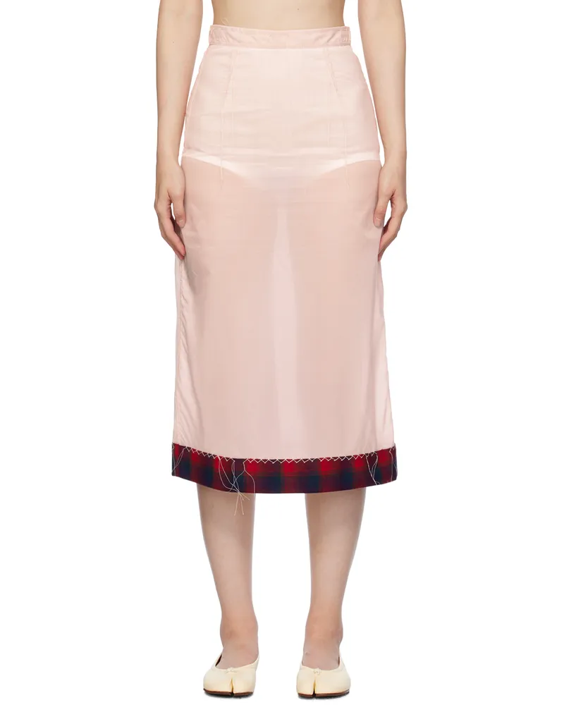 Maison Margiela Pink Loose Thread Midi Skirt 230