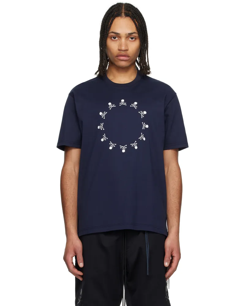 Mastermind Japan Navy Skull Clock T-shirt Navy