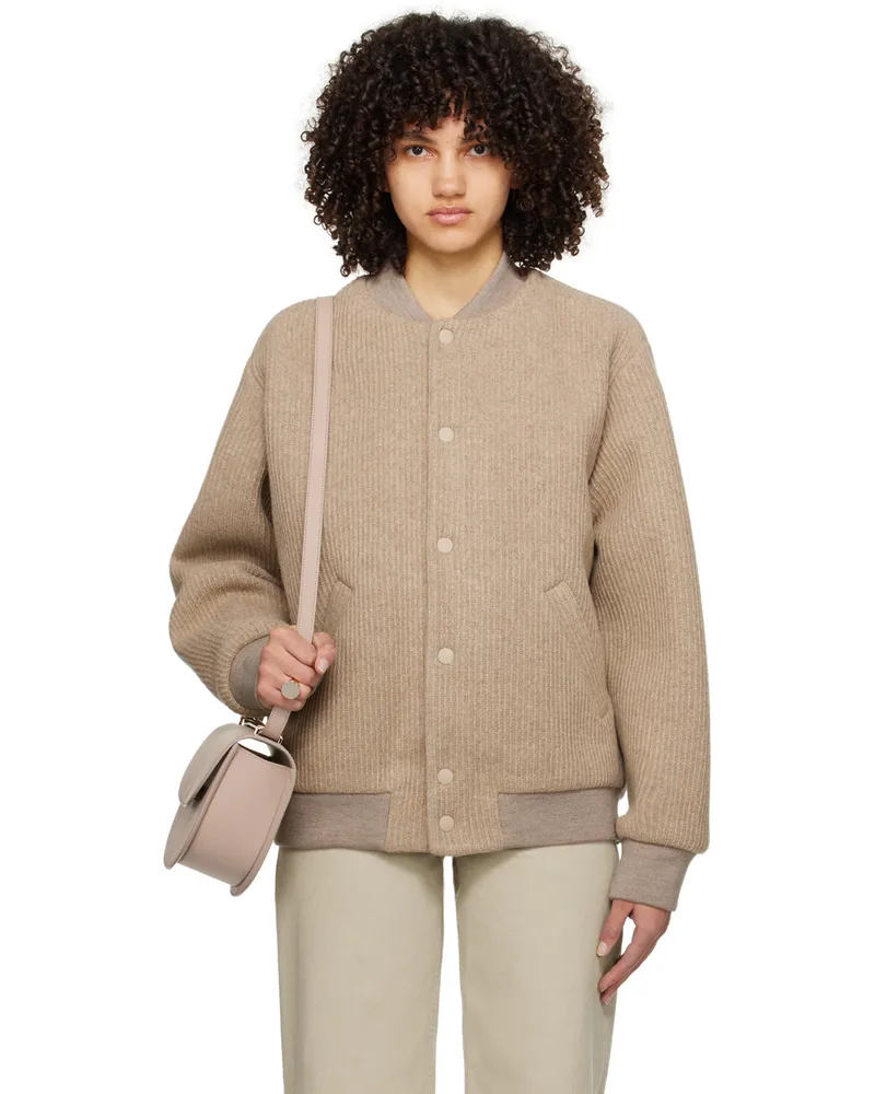 A.P.C. Beige Mick Bomber Jacket Baa