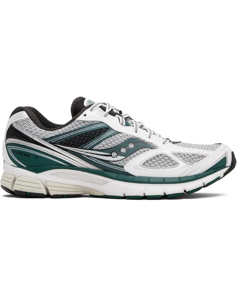 Saucony White & Green ProGrid Guide 7 Sneakers White