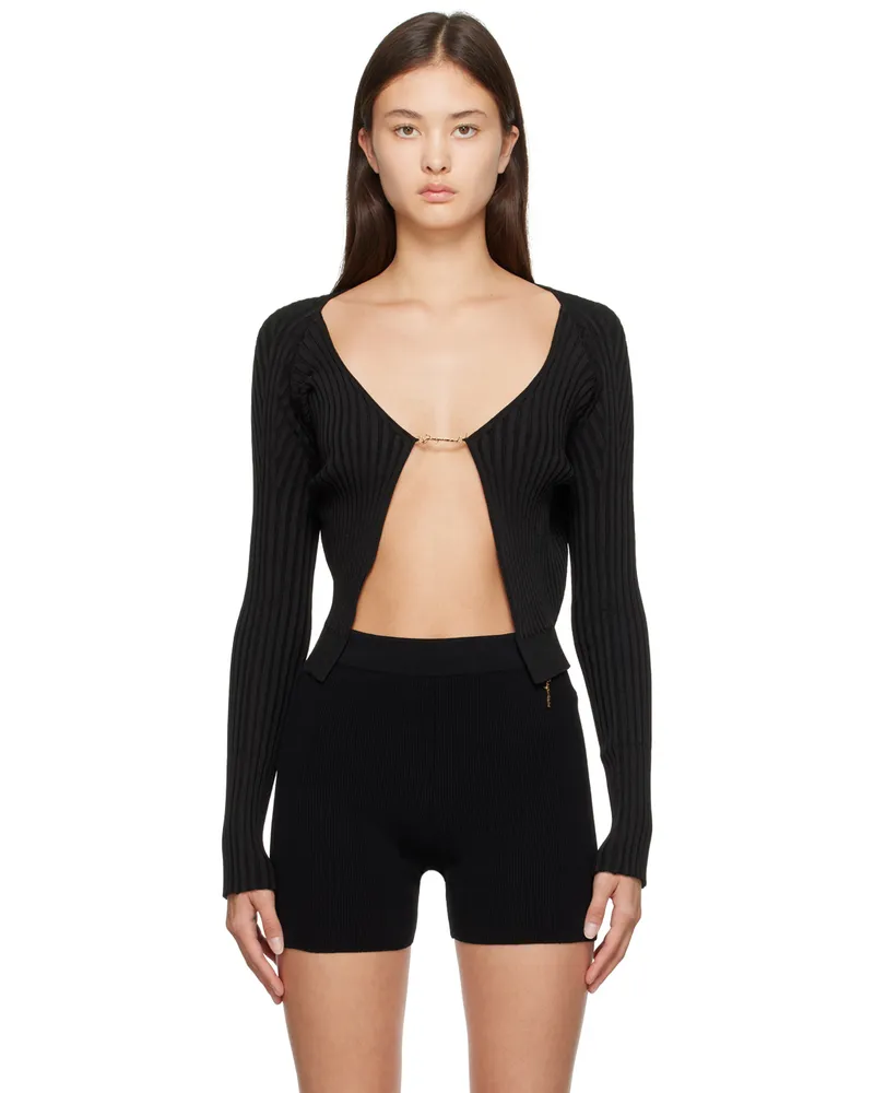 Jacquemus Black Le Papier 'La Maille Pralù Longue' Cardigan 990