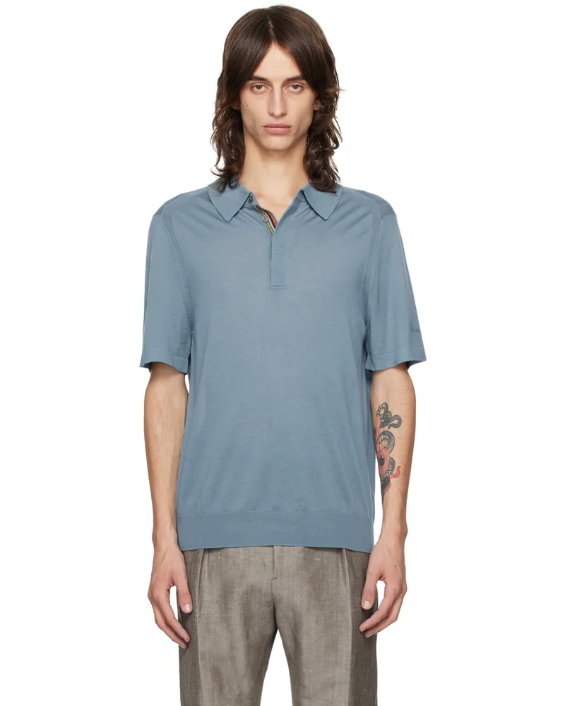 Paul Smith Blue Spread Collar Polo 42